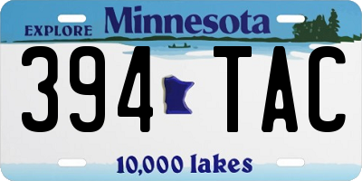 MN license plate 394TAC