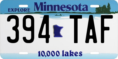 MN license plate 394TAF
