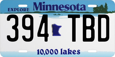 MN license plate 394TBD