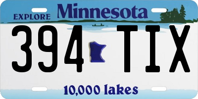 MN license plate 394TIX
