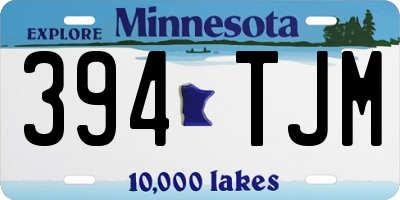 MN license plate 394TJM