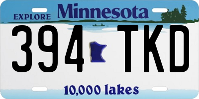MN license plate 394TKD