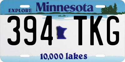 MN license plate 394TKG
