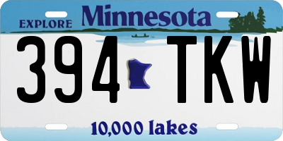 MN license plate 394TKW