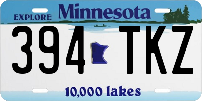 MN license plate 394TKZ
