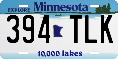 MN license plate 394TLK