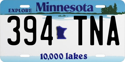 MN license plate 394TNA