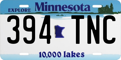 MN license plate 394TNC