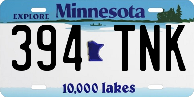 MN license plate 394TNK