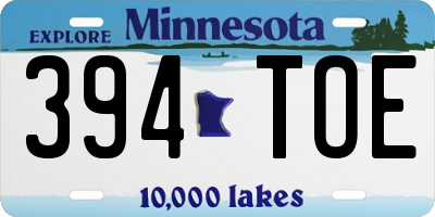 MN license plate 394TOE