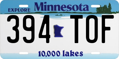 MN license plate 394TOF