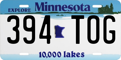 MN license plate 394TOG