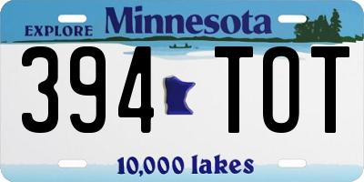 MN license plate 394TOT