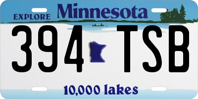 MN license plate 394TSB