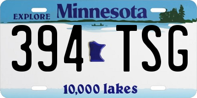 MN license plate 394TSG