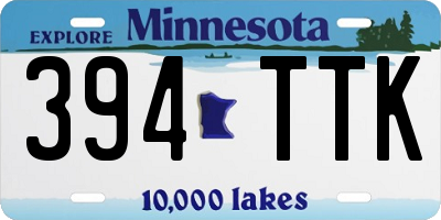 MN license plate 394TTK