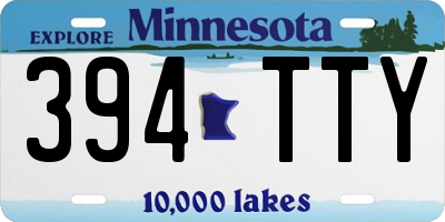 MN license plate 394TTY