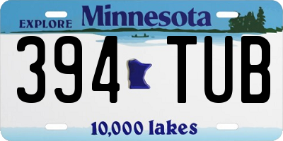 MN license plate 394TUB