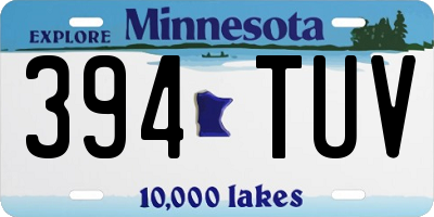 MN license plate 394TUV
