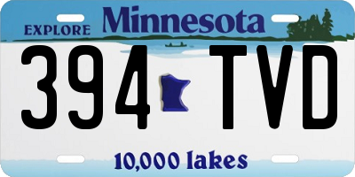 MN license plate 394TVD