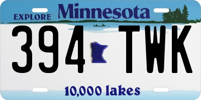 MN license plate 394TWK