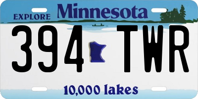 MN license plate 394TWR