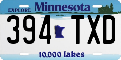MN license plate 394TXD