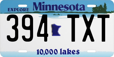 MN license plate 394TXT