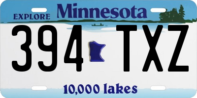 MN license plate 394TXZ