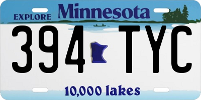 MN license plate 394TYC