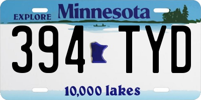MN license plate 394TYD