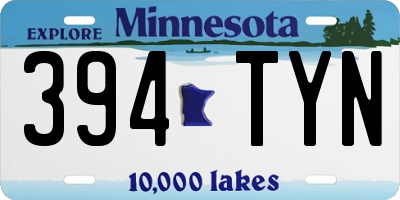 MN license plate 394TYN