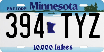MN license plate 394TYZ