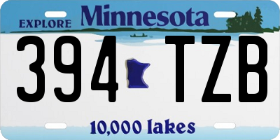MN license plate 394TZB