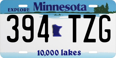 MN license plate 394TZG