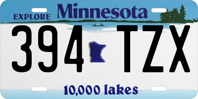 MN license plate 394TZX