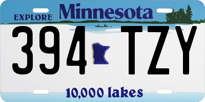 MN license plate 394TZY