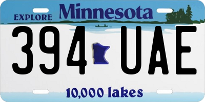 MN license plate 394UAE