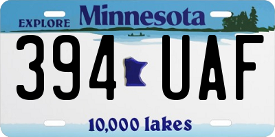 MN license plate 394UAF