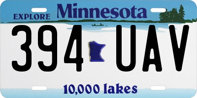 MN license plate 394UAV