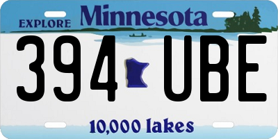 MN license plate 394UBE