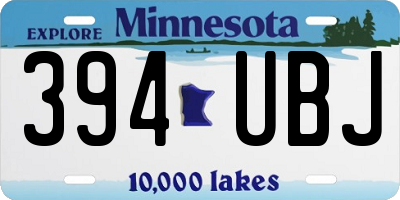 MN license plate 394UBJ