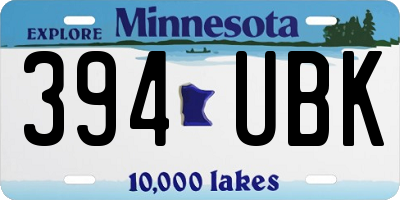 MN license plate 394UBK