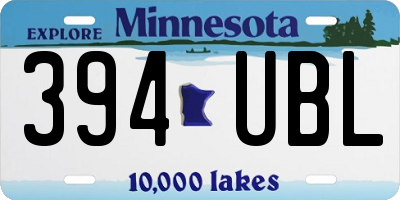 MN license plate 394UBL