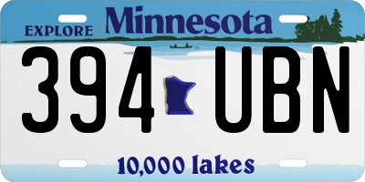 MN license plate 394UBN