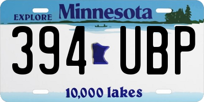 MN license plate 394UBP