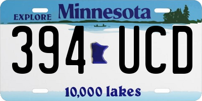 MN license plate 394UCD