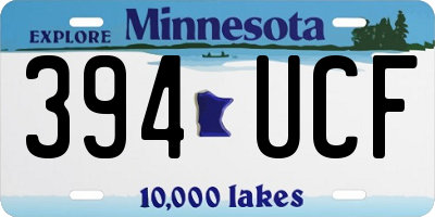 MN license plate 394UCF