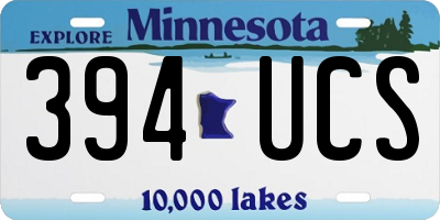 MN license plate 394UCS