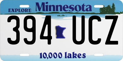 MN license plate 394UCZ
